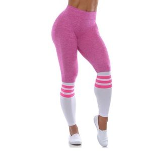 Bombshell sportswear pink and white leggings size small